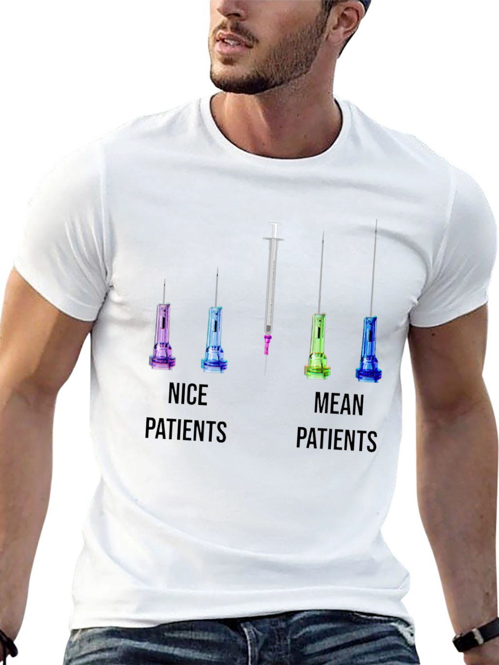 Nice vs Mean Patients T-Shirt: Funny Nurse/Doctor Tee