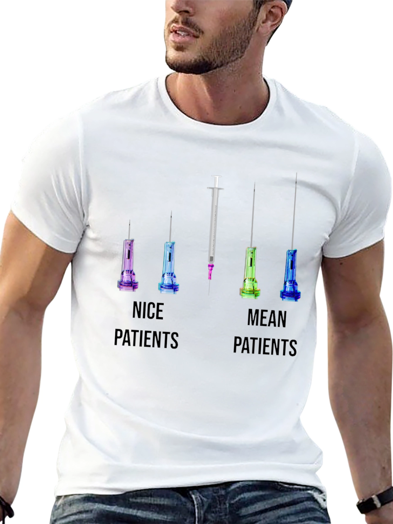 Nice vs Mean Patients T-Shirt: Funny Nurse/Doctor Tee