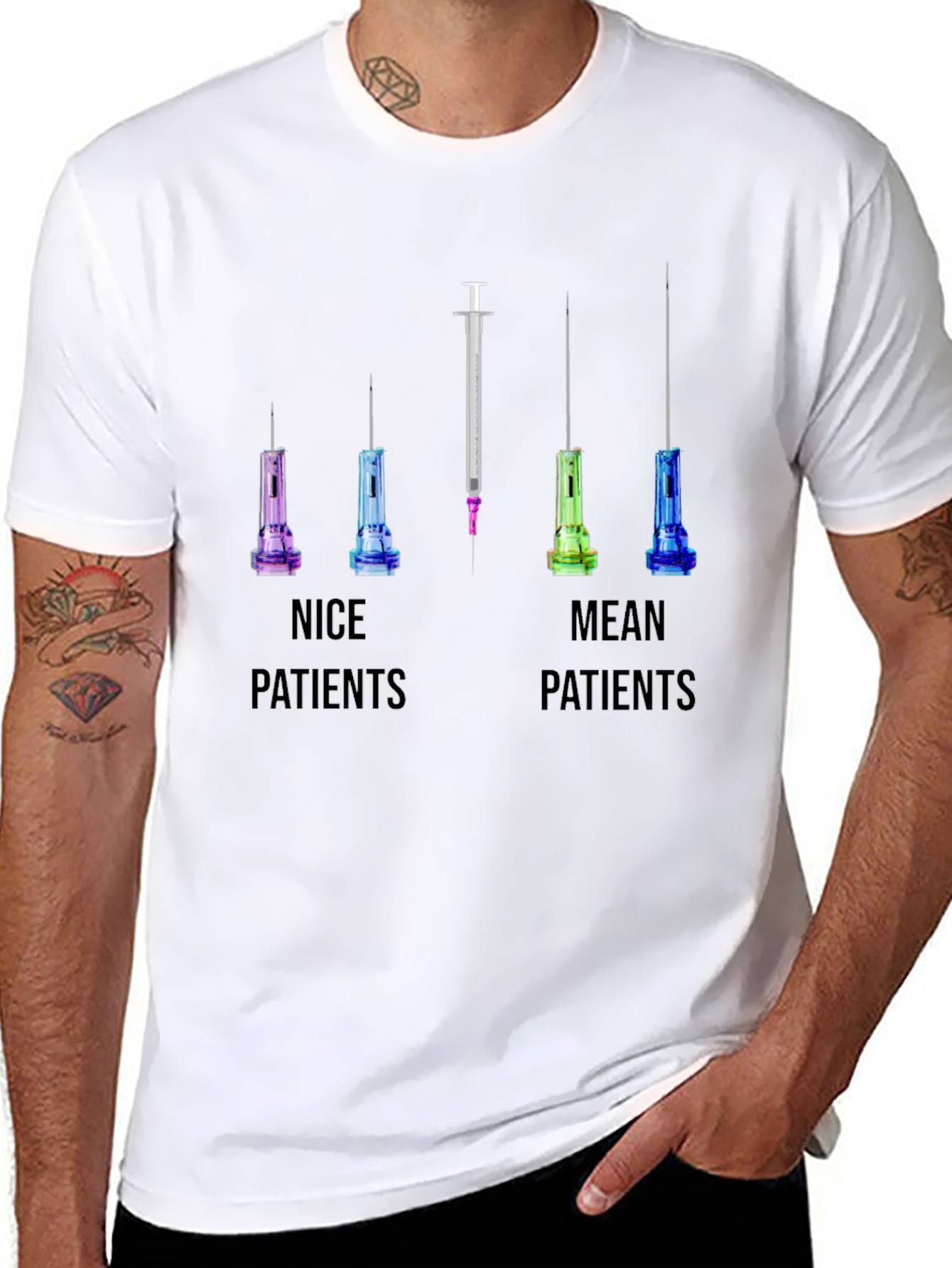 Nice vs Mean Patients T-Shirt: Funny Nurse/Doctor Tee