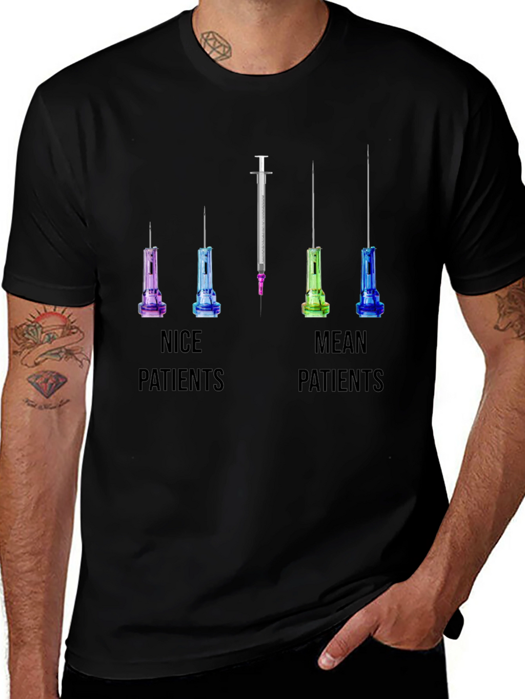 Nice vs Mean Patients T-Shirt: Funny Nurse/Doctor Tee