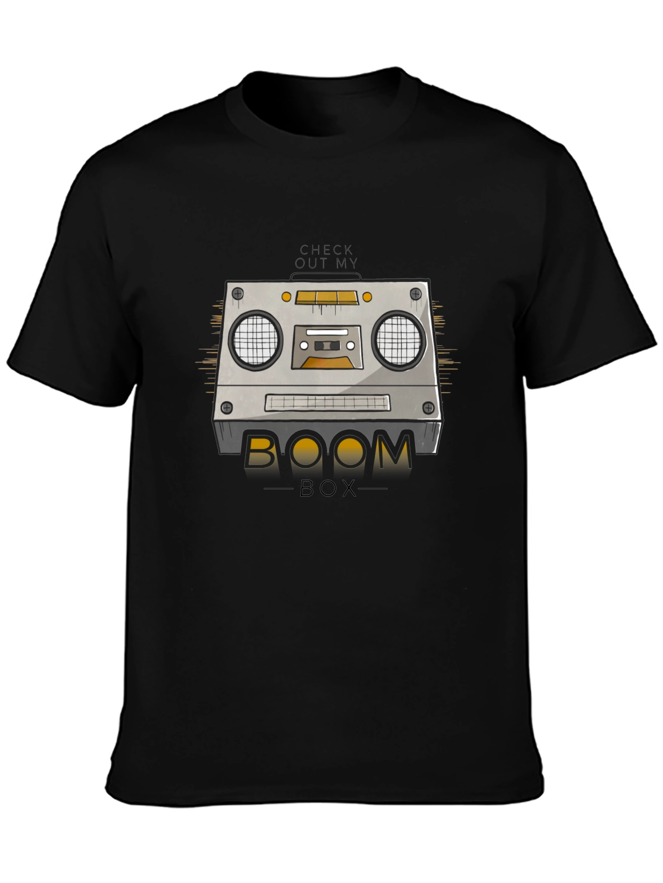 Retro Boombox Graphic T-Shirt - Vintage Music Style