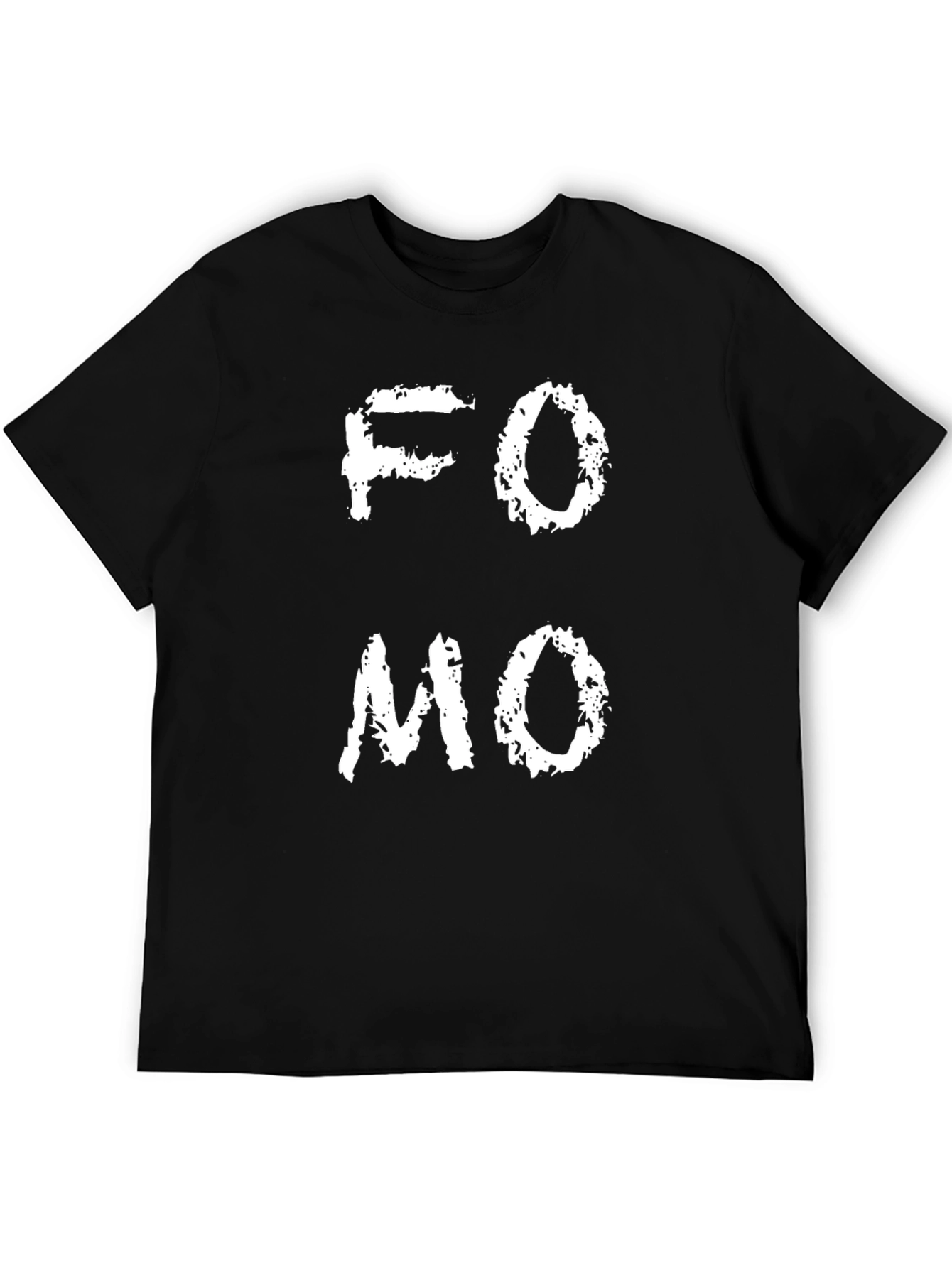 FOMO Graphic Tee - Black Cotton Blend T-Shirt