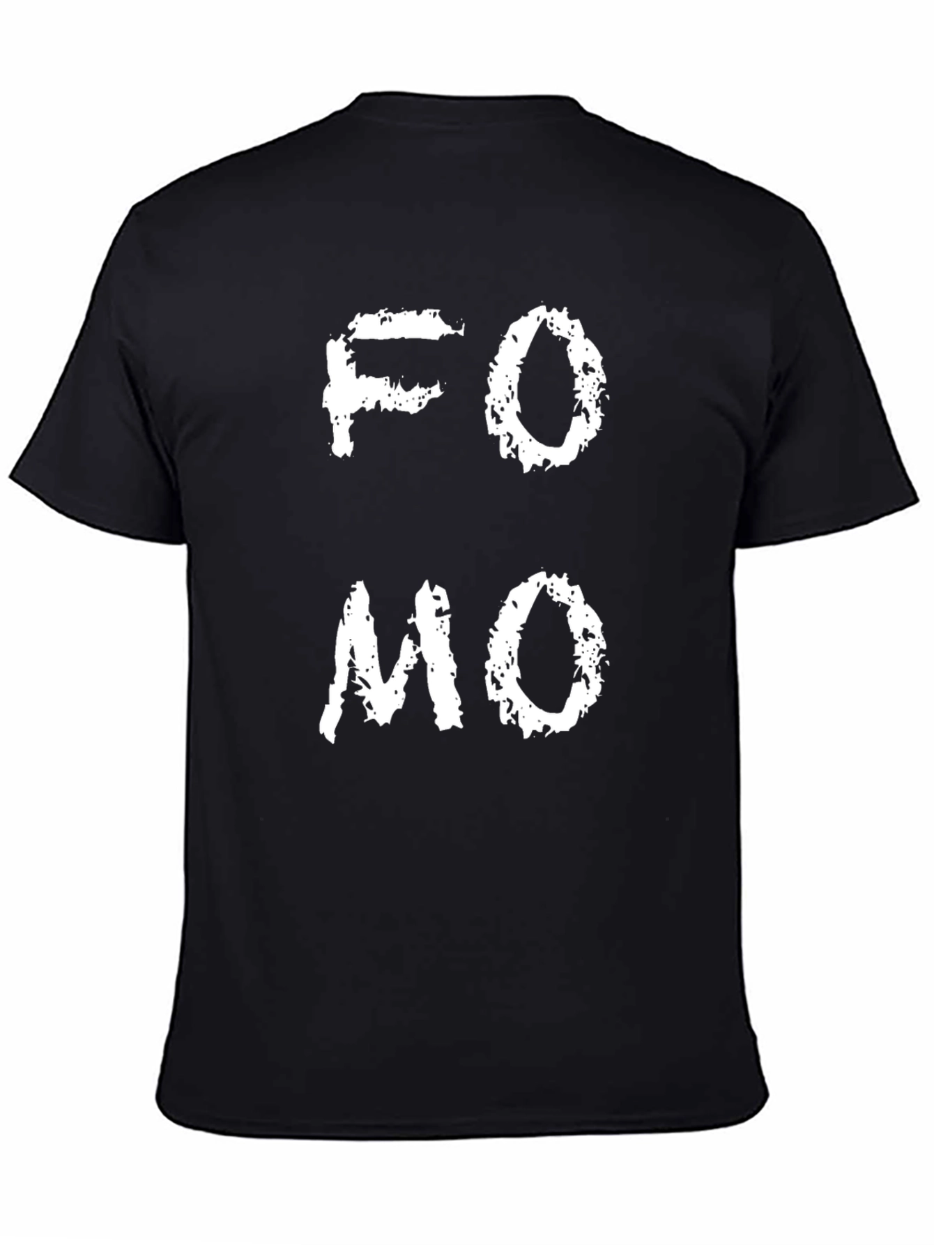 FOMO Graphic Tee - Black Cotton Blend T-Shirt