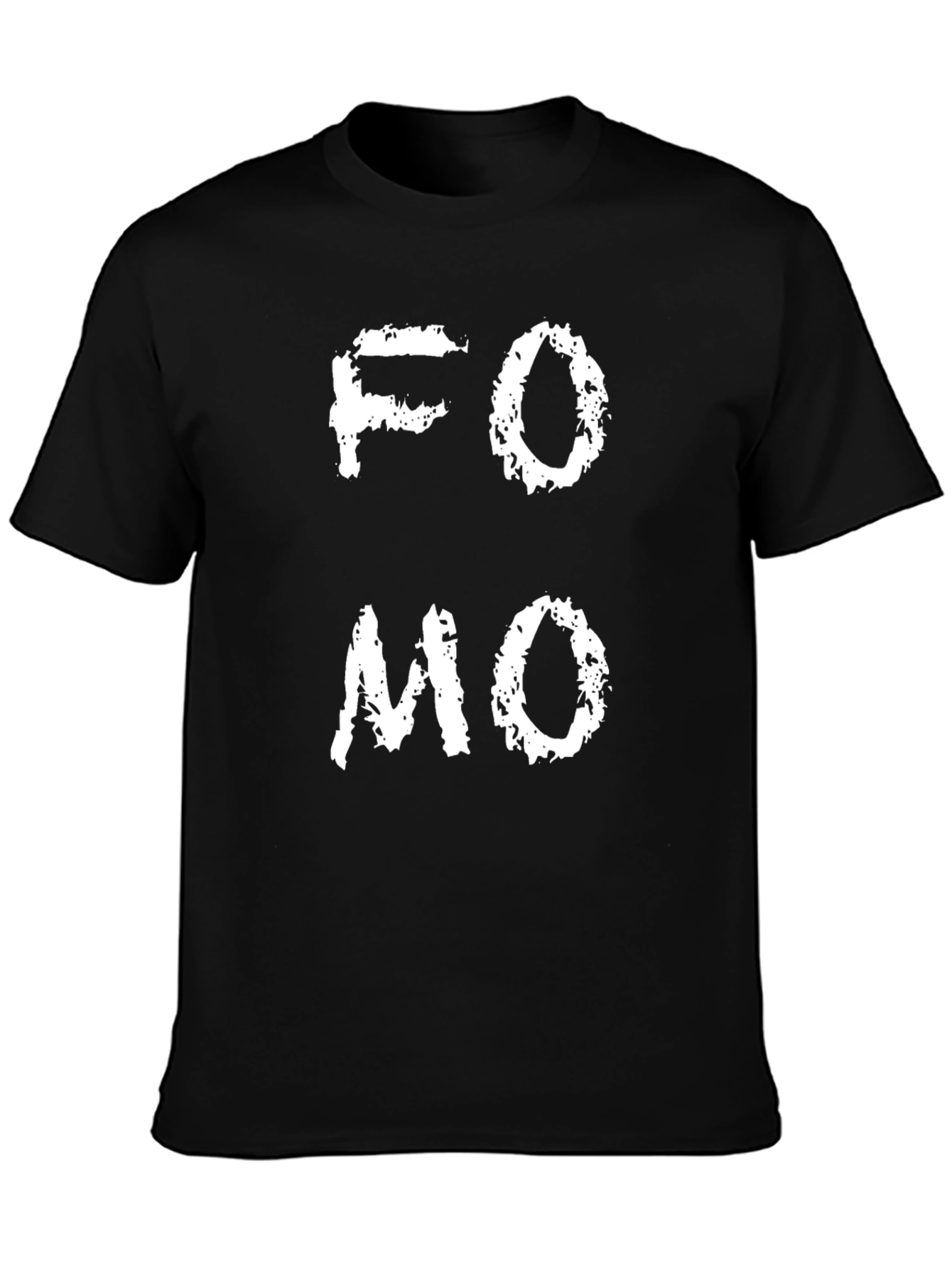 FOMO Graphic Tee - Black Cotton Blend T-Shirt