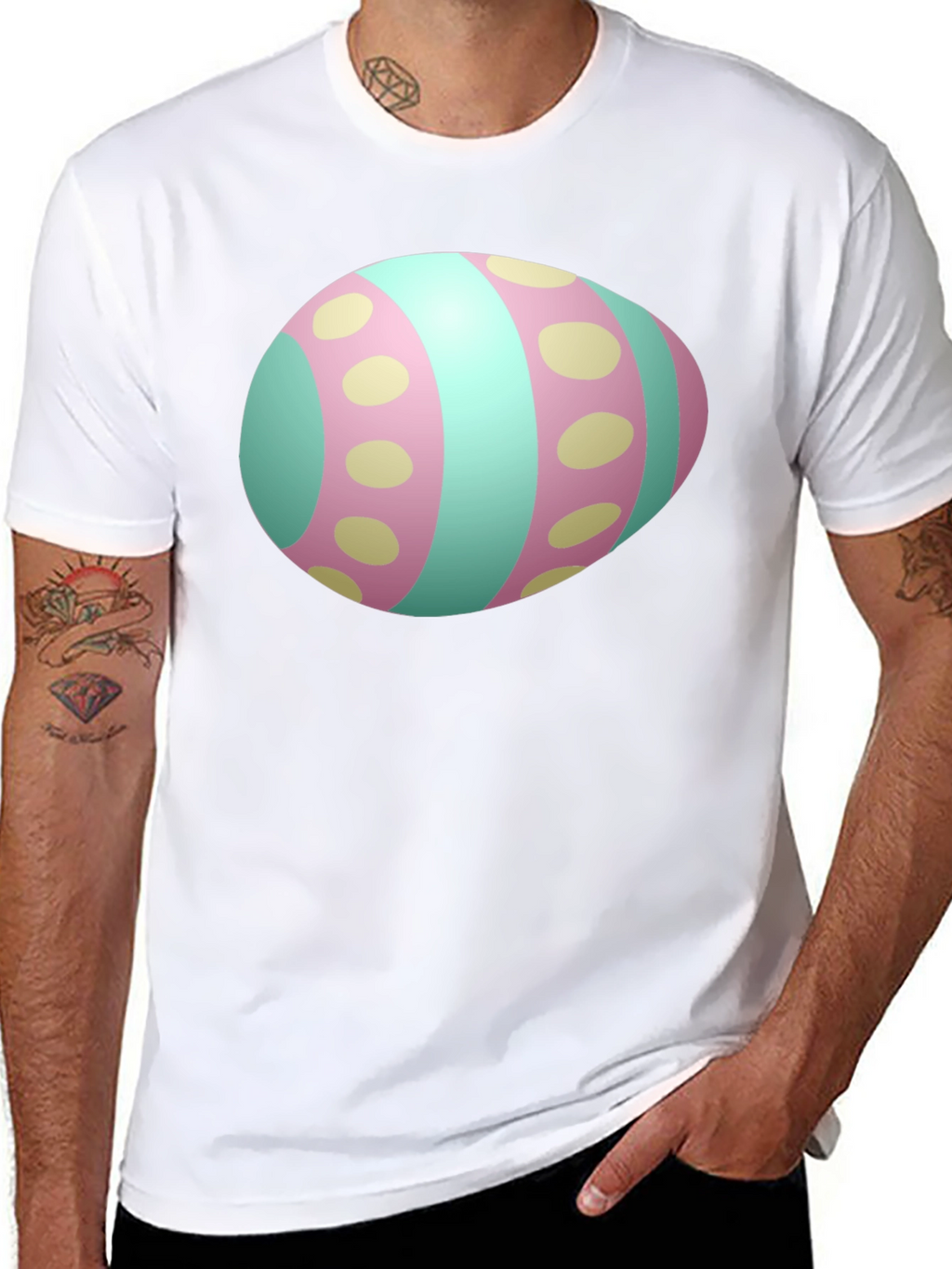 Easter Egg Graphic Mens Black T-Shirt
