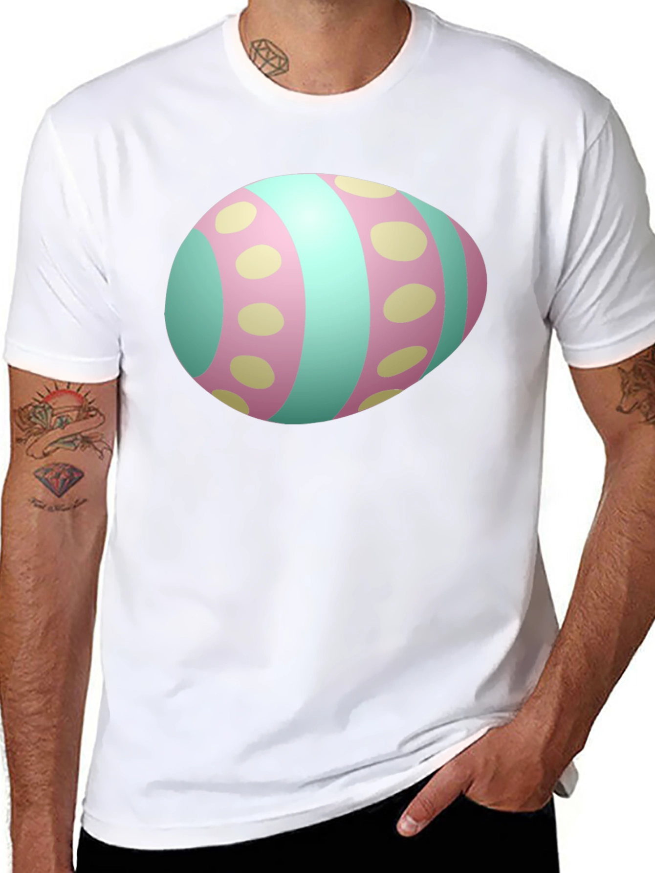 Easter Egg Graphic Mens Black T-Shirt