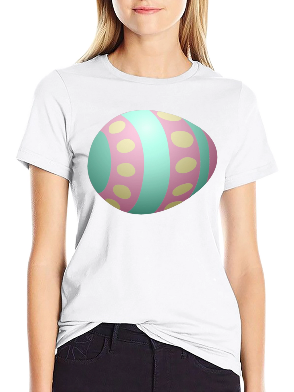 Easter Egg Graphic Mens Black T-Shirt