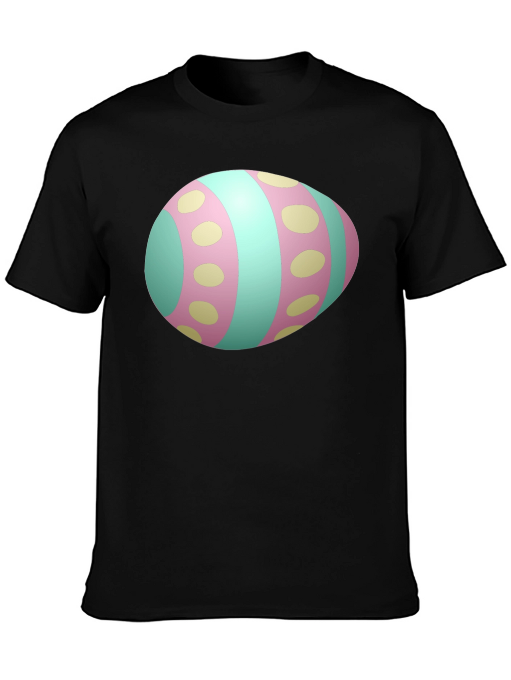 Easter Egg Graphic Mens Black T-Shirt