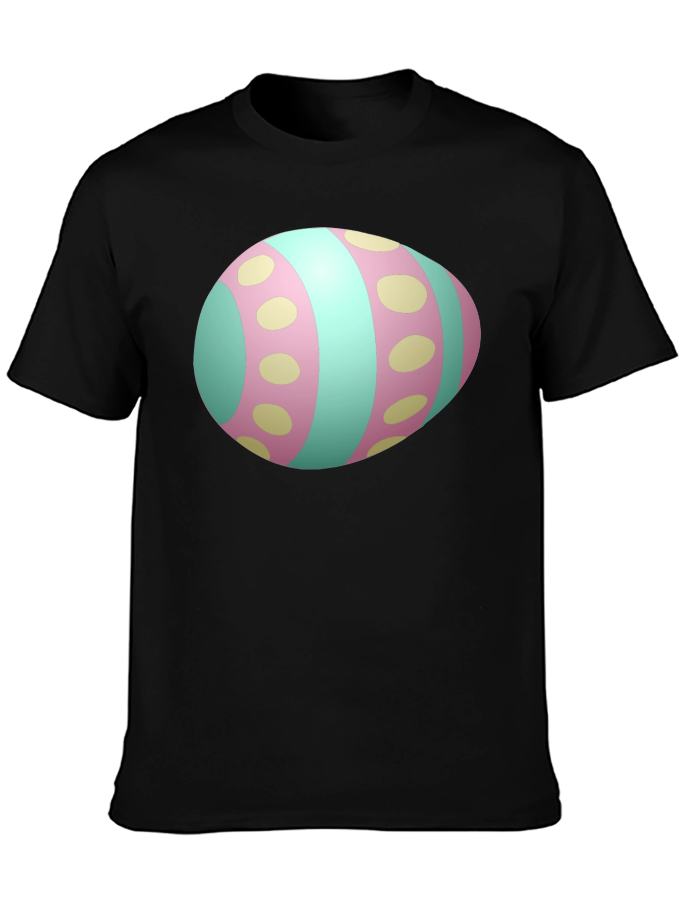 Easter Egg Graphic Mens Black T-Shirt