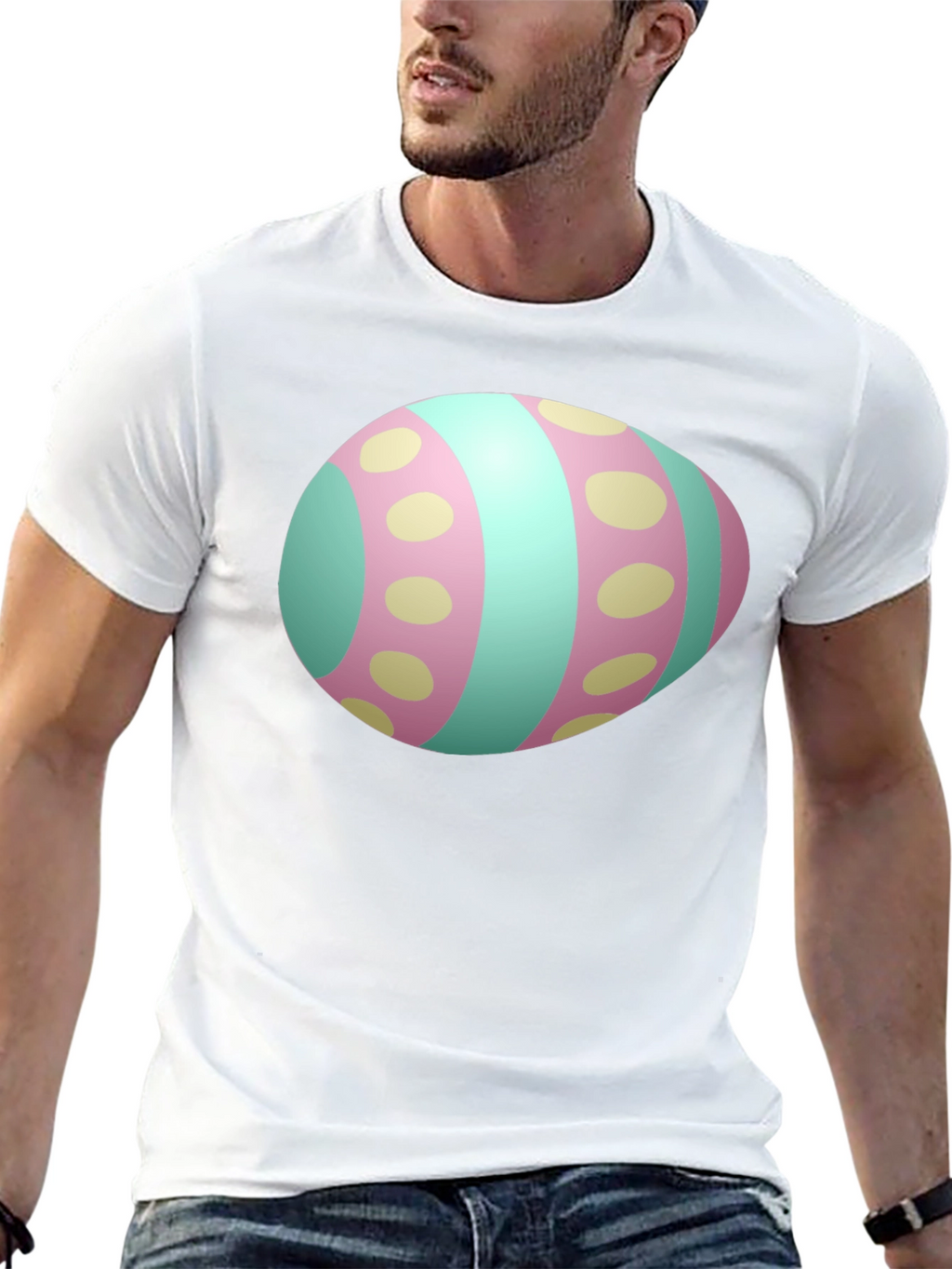 Easter Egg Graphic Mens Black T-Shirt