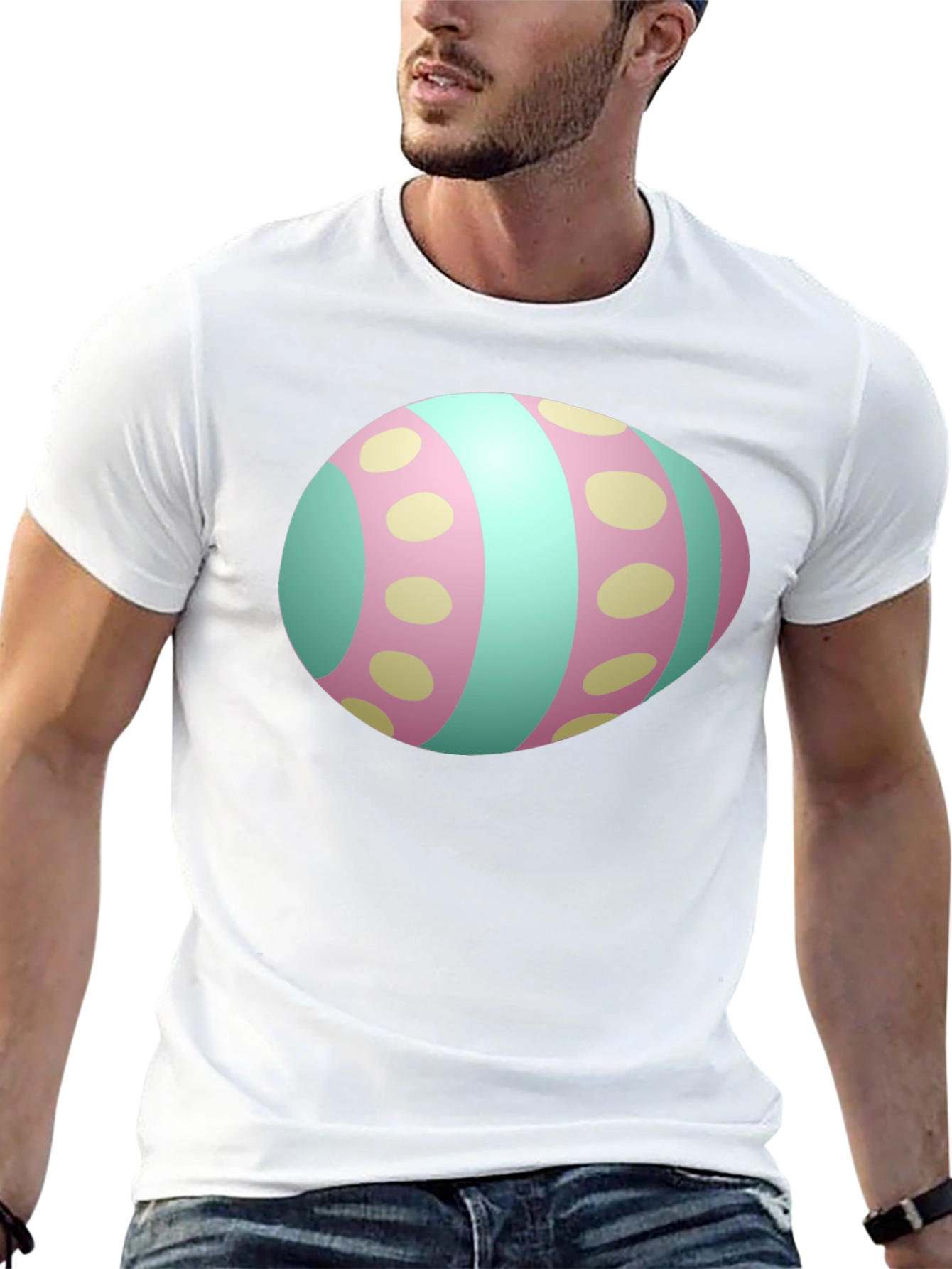 Easter Egg Graphic Mens Black T-Shirt