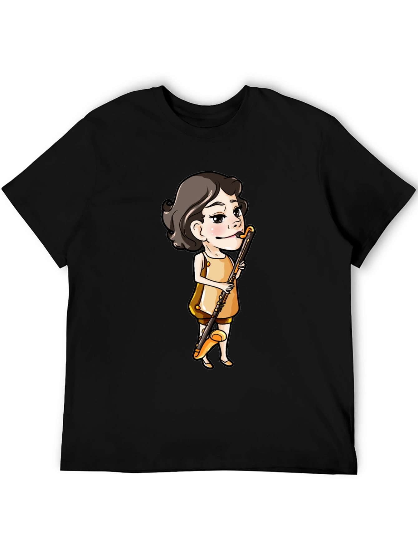 Cartoon Girl Clarinet T-Shirt - Music Lover Tee
