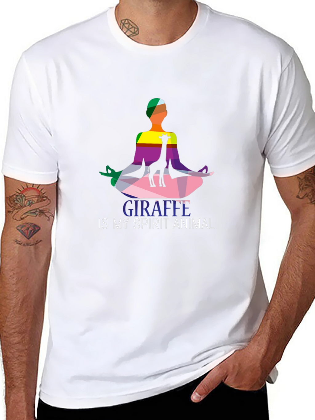 Giraffe Spirit Animal Graphic Tee - Yoga Meditation Shirt