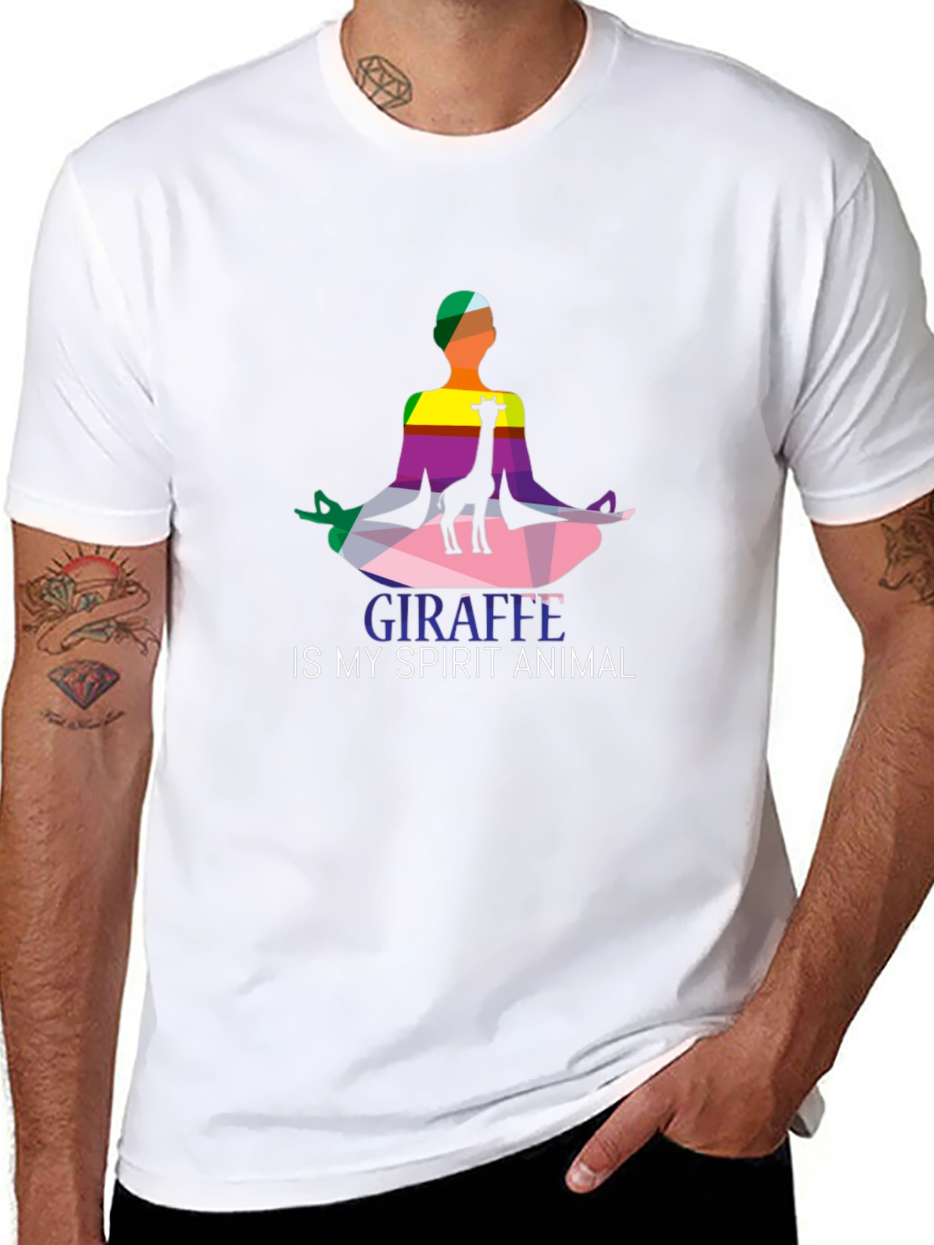 Giraffe Spirit Animal Graphic Tee - Yoga Meditation Shirt