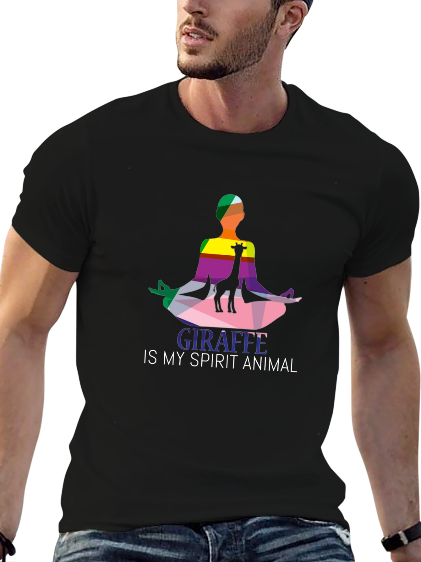 Giraffe Spirit Animal Graphic Tee - Yoga Meditation Shirt