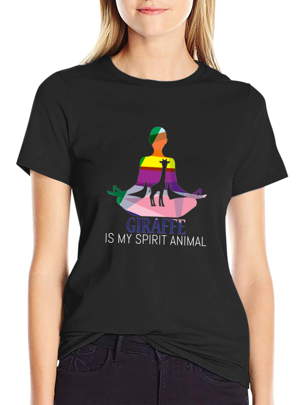 Giraffe Spirit Animal Graphic Tee - Yoga Meditation Shirt