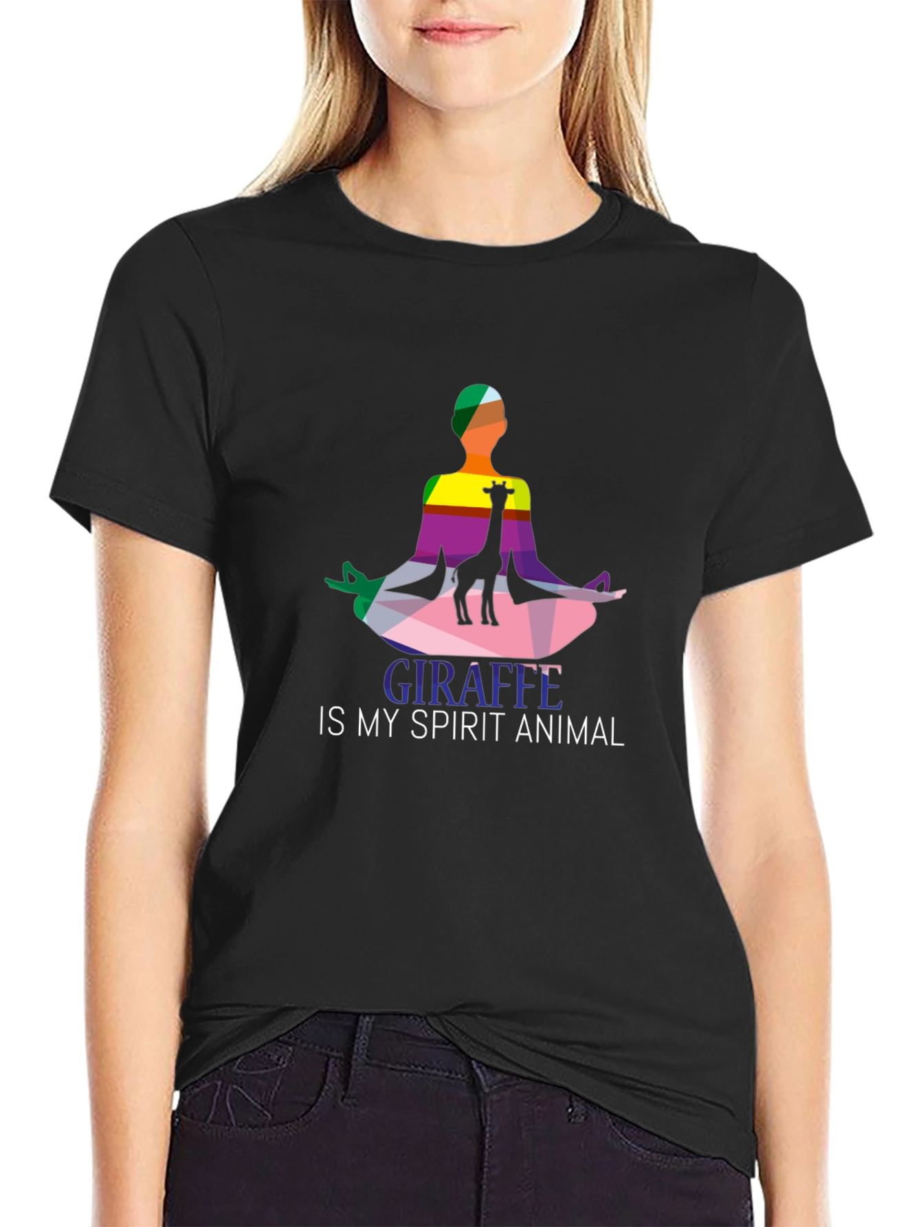 Giraffe Spirit Animal Graphic Tee - Yoga Meditation Shirt