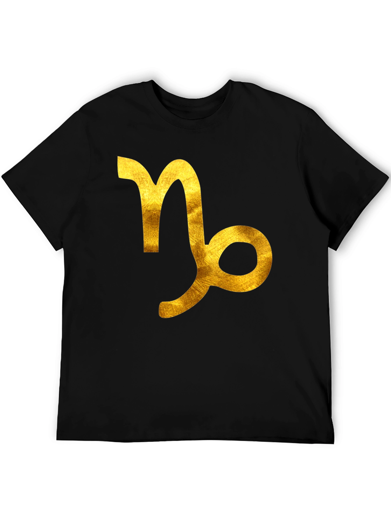 Capricorn Zodiac Graphic Tee - Black Cotton Blend