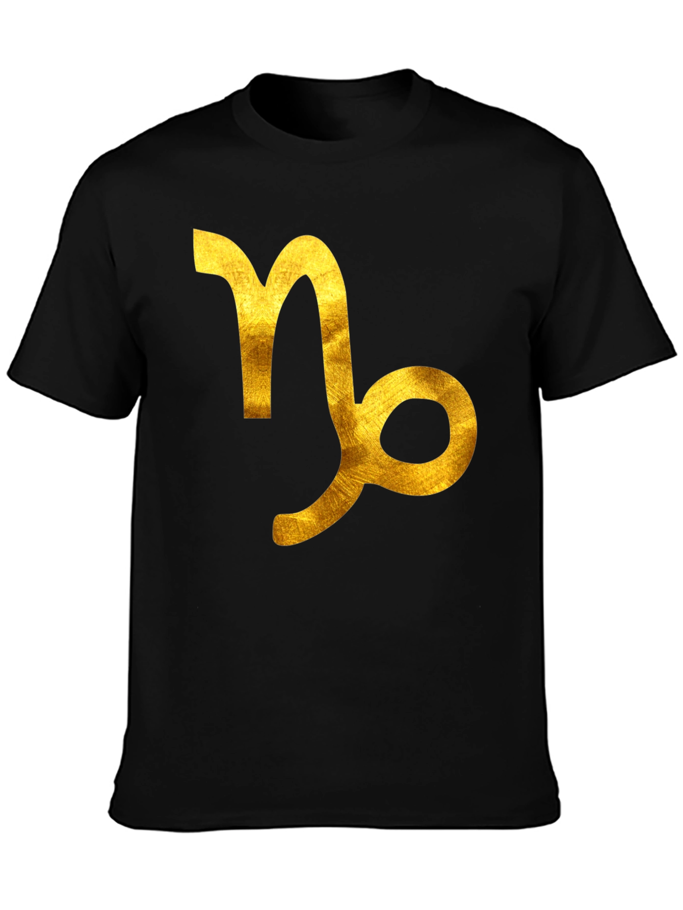 Capricorn Zodiac Graphic Tee - Black Cotton Blend