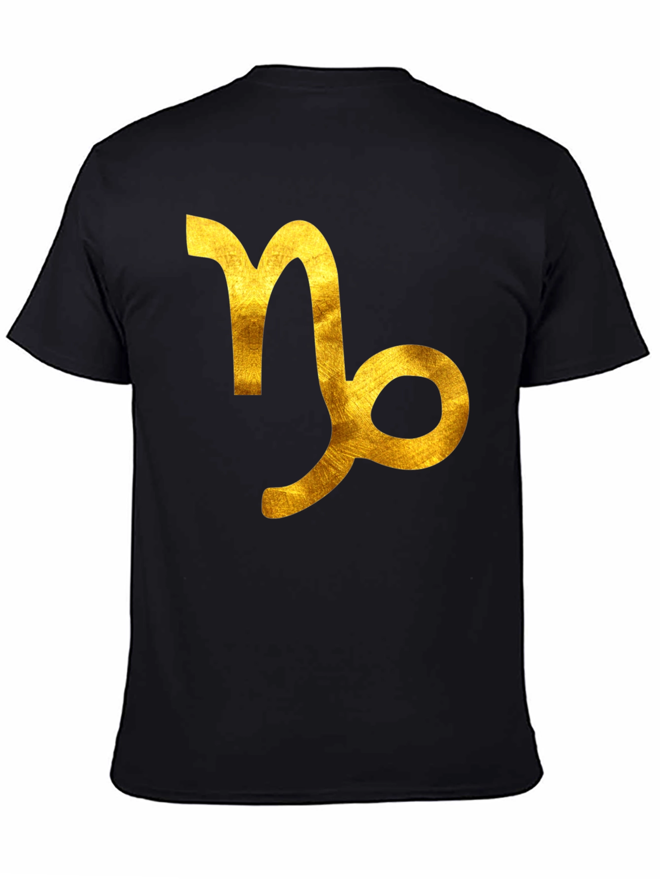 Capricorn Zodiac Graphic Tee - Black Cotton Blend