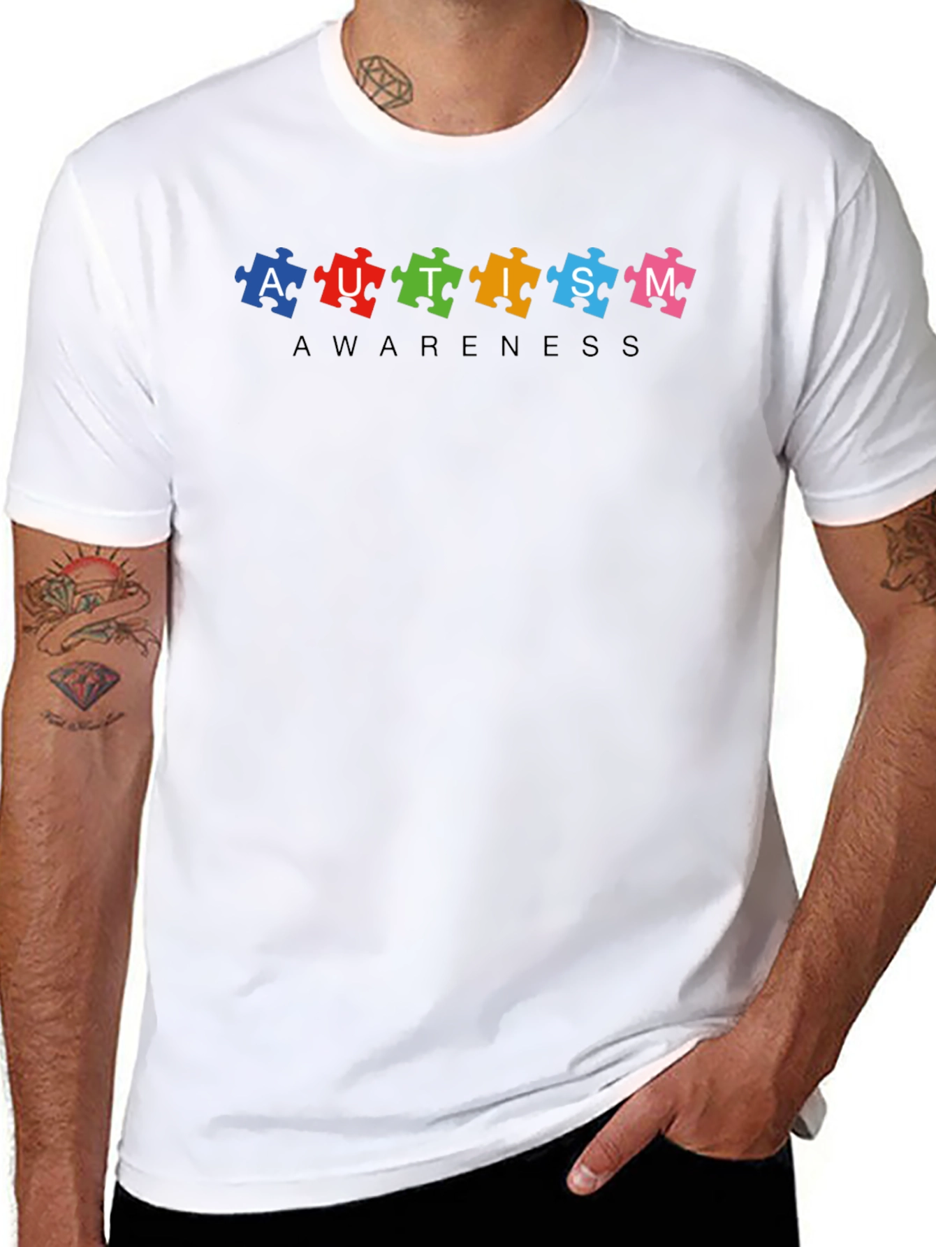 Autism Awareness T-Shirt - Puzzle Piece Design