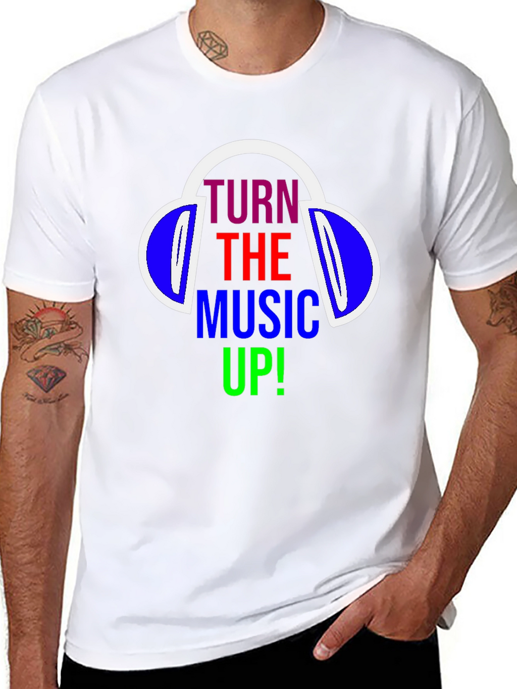 Turn The Music Up T-Shirt - Headphones Design