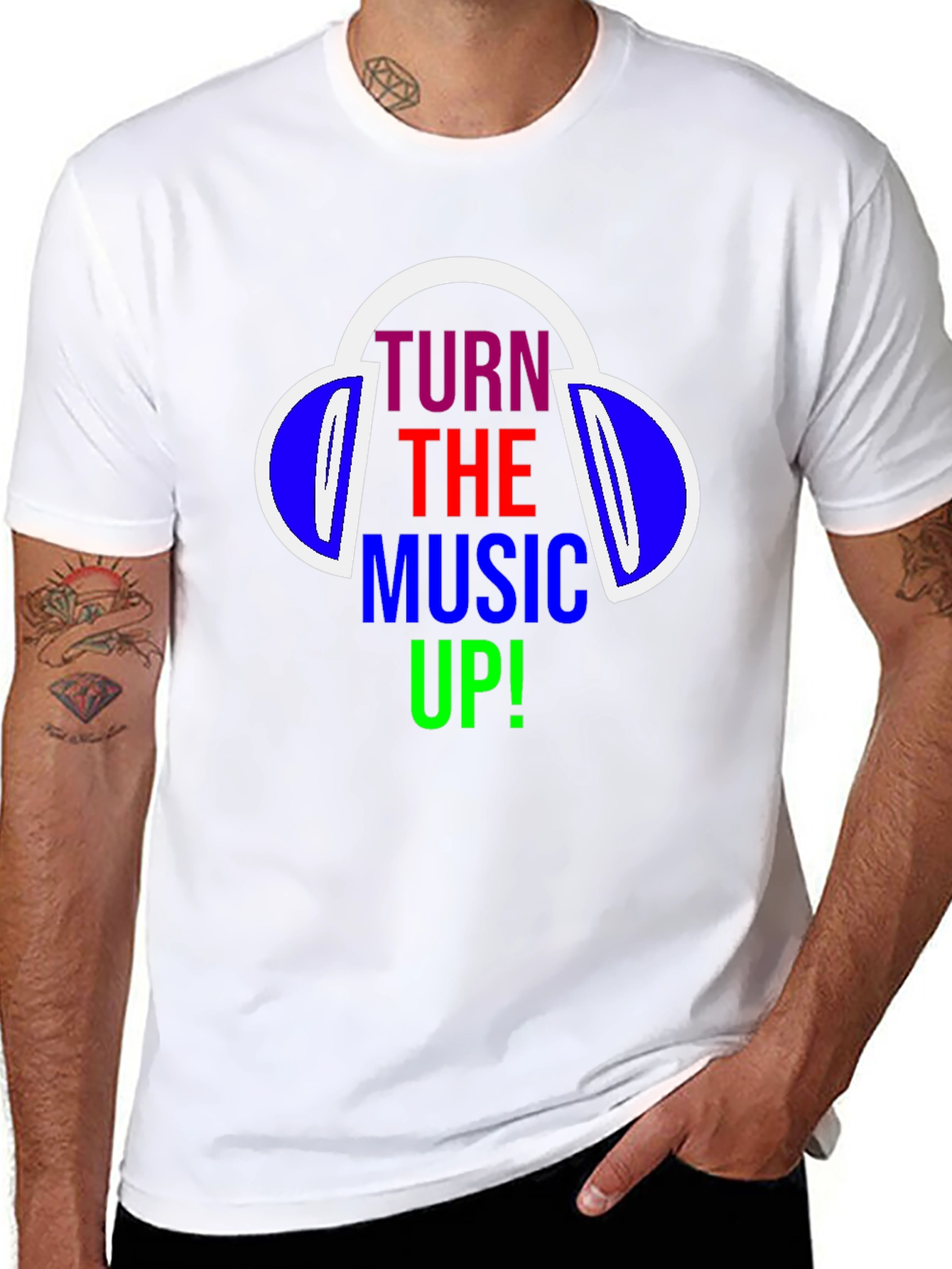 Turn The Music Up T-Shirt - Headphones Design