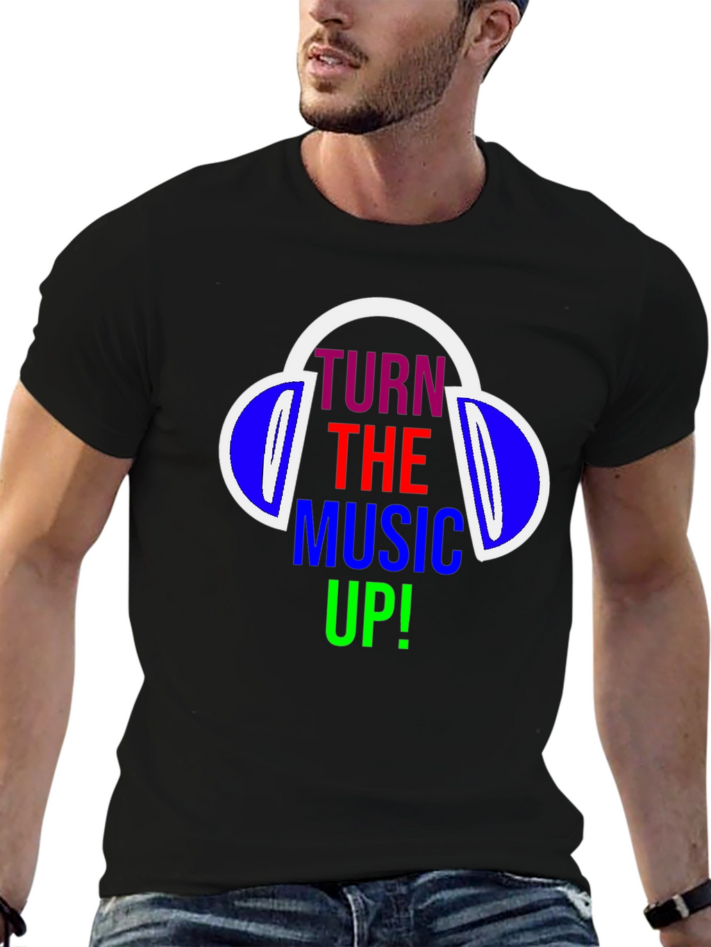 Turn The Music Up T-Shirt - Headphones Design