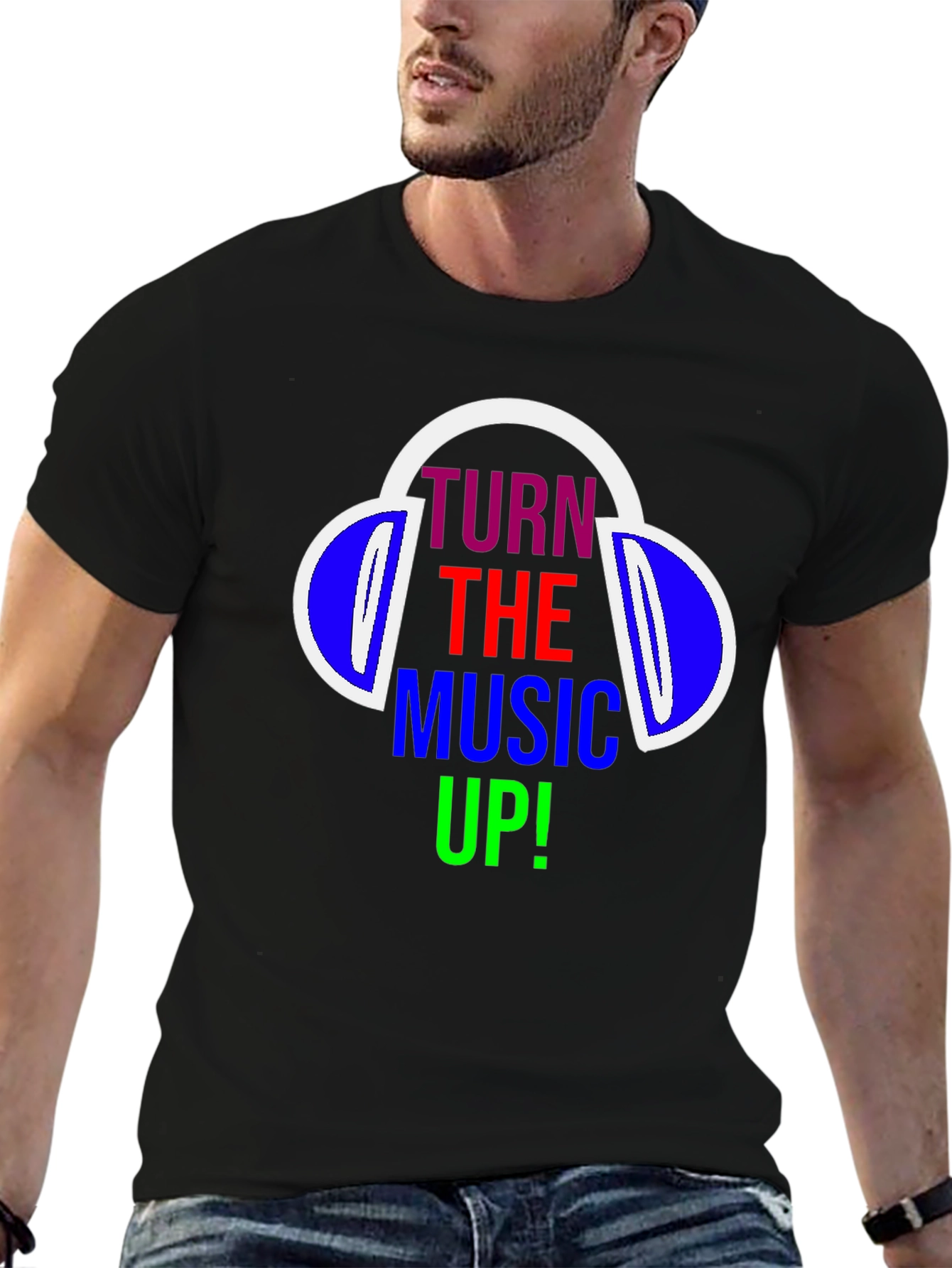 Turn The Music Up T-Shirt - Headphones Design