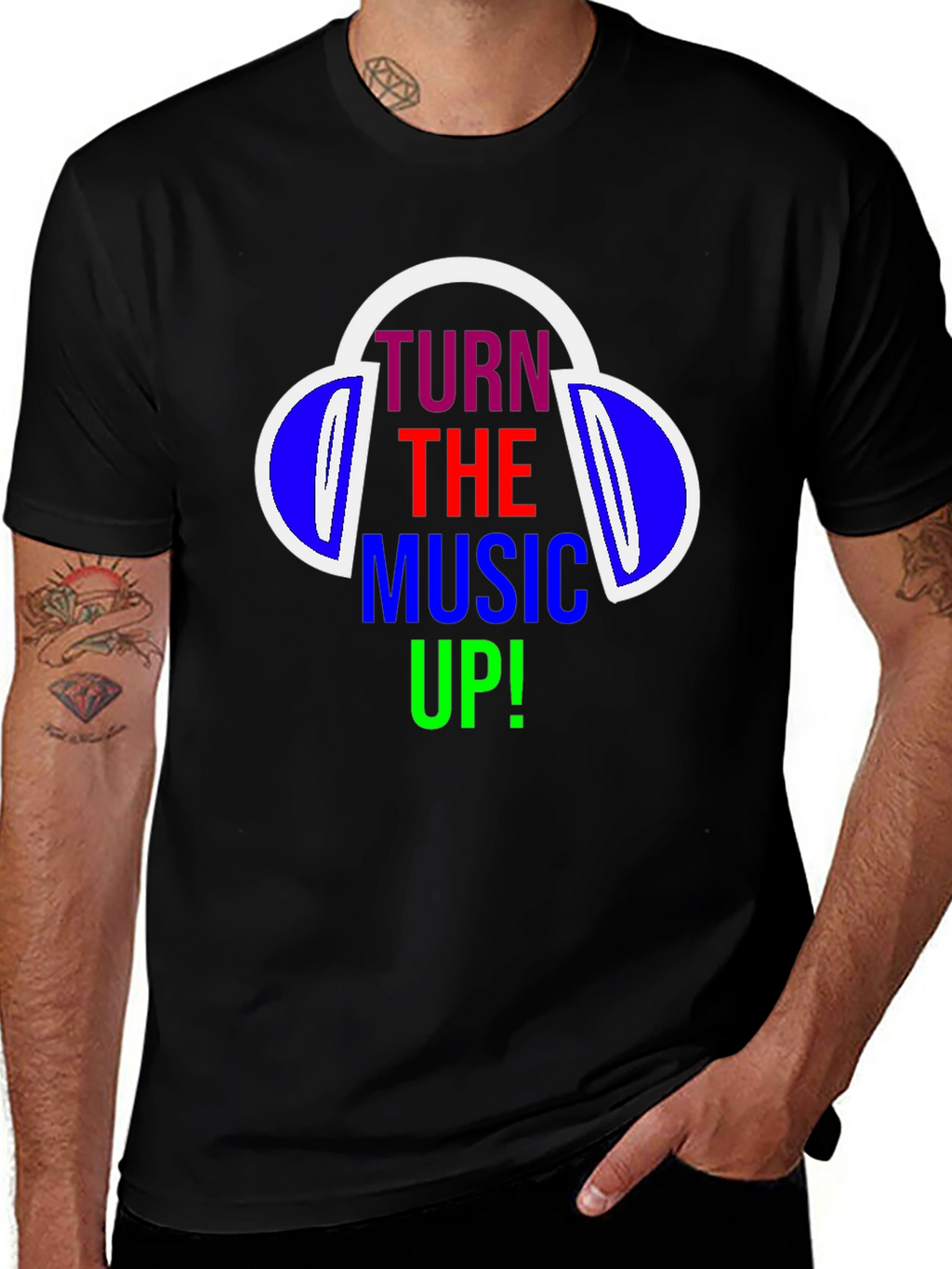 Turn The Music Up T-Shirt - Headphones Design