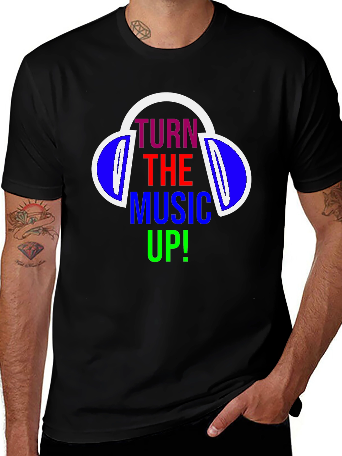 Turn The Music Up T-Shirt - Headphones Design