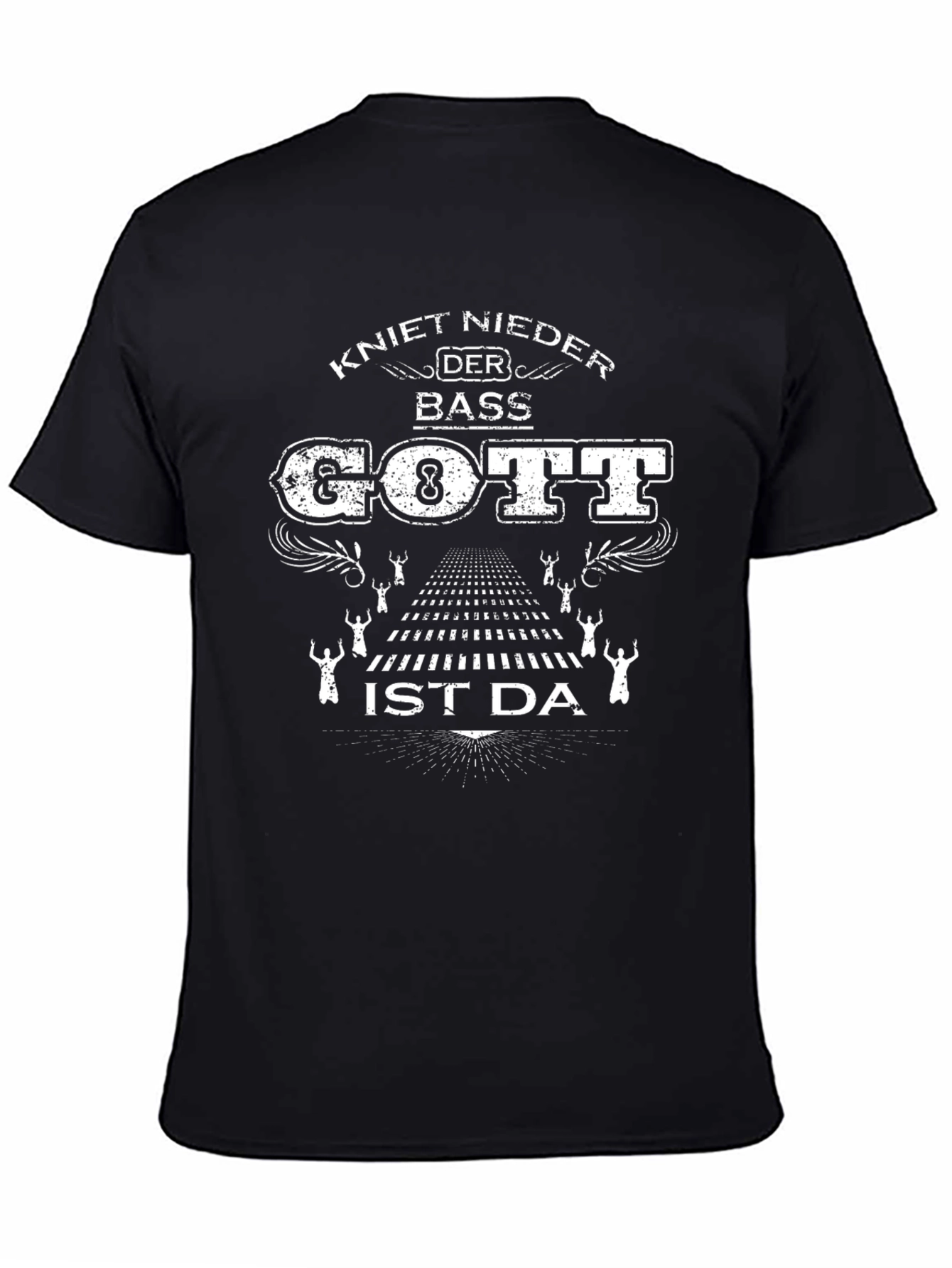 Kniet Nieder Der Bass Gott T-Shirt - Black Graphic Tee