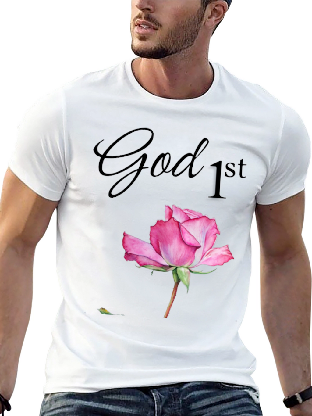 God First Rose Graphic T-Shirt