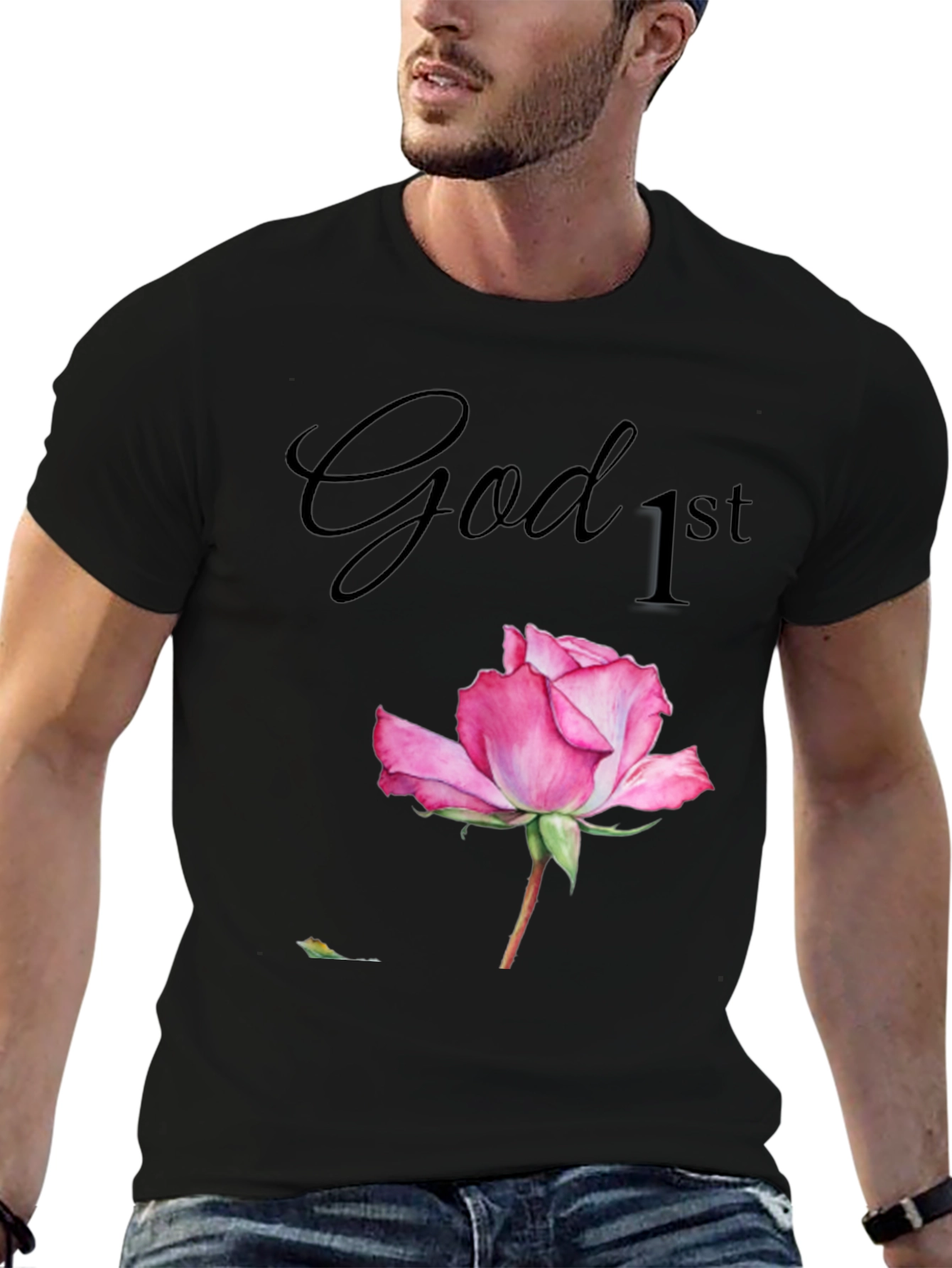 God First Rose Graphic T-Shirt