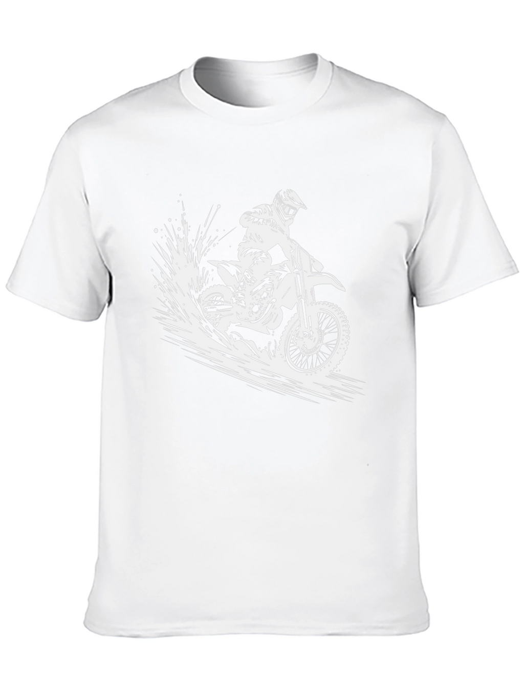 Dirt Bike Graphic Tee - Black Cotton Casual Shirt