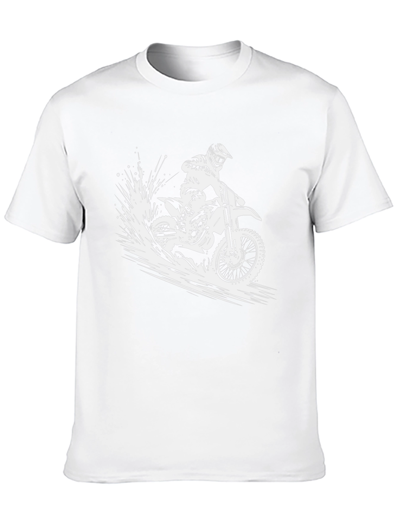 Dirt Bike Graphic Tee - Black Cotton Casual Shirt