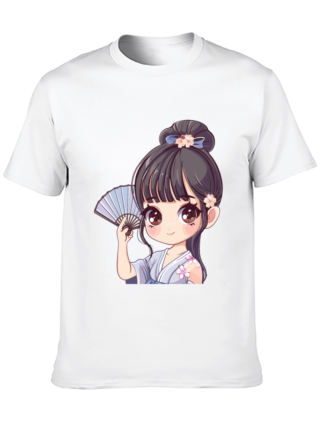 Anime Girl Graphic Tee - Black T-Shirt