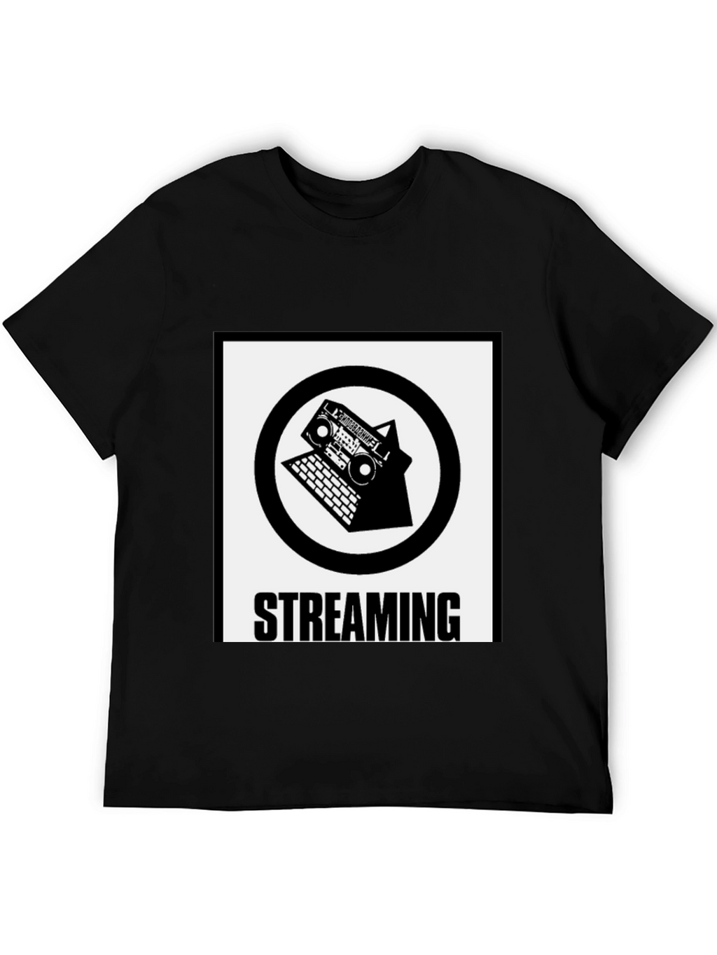 Streaming Boombox Laptop Graphic T-Shirt