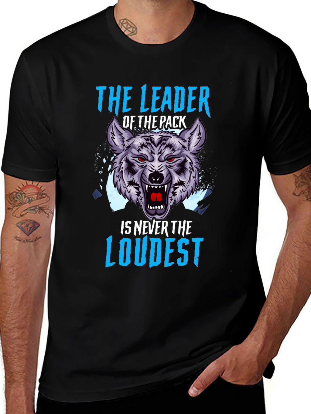 The Leader Wolf Graphic T-Shirt - Black