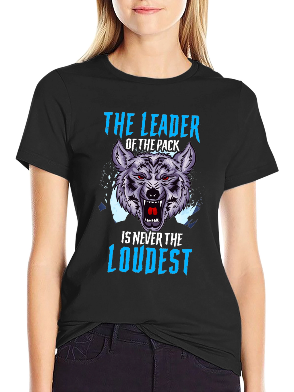 The Leader Wolf Graphic T-Shirt - Black