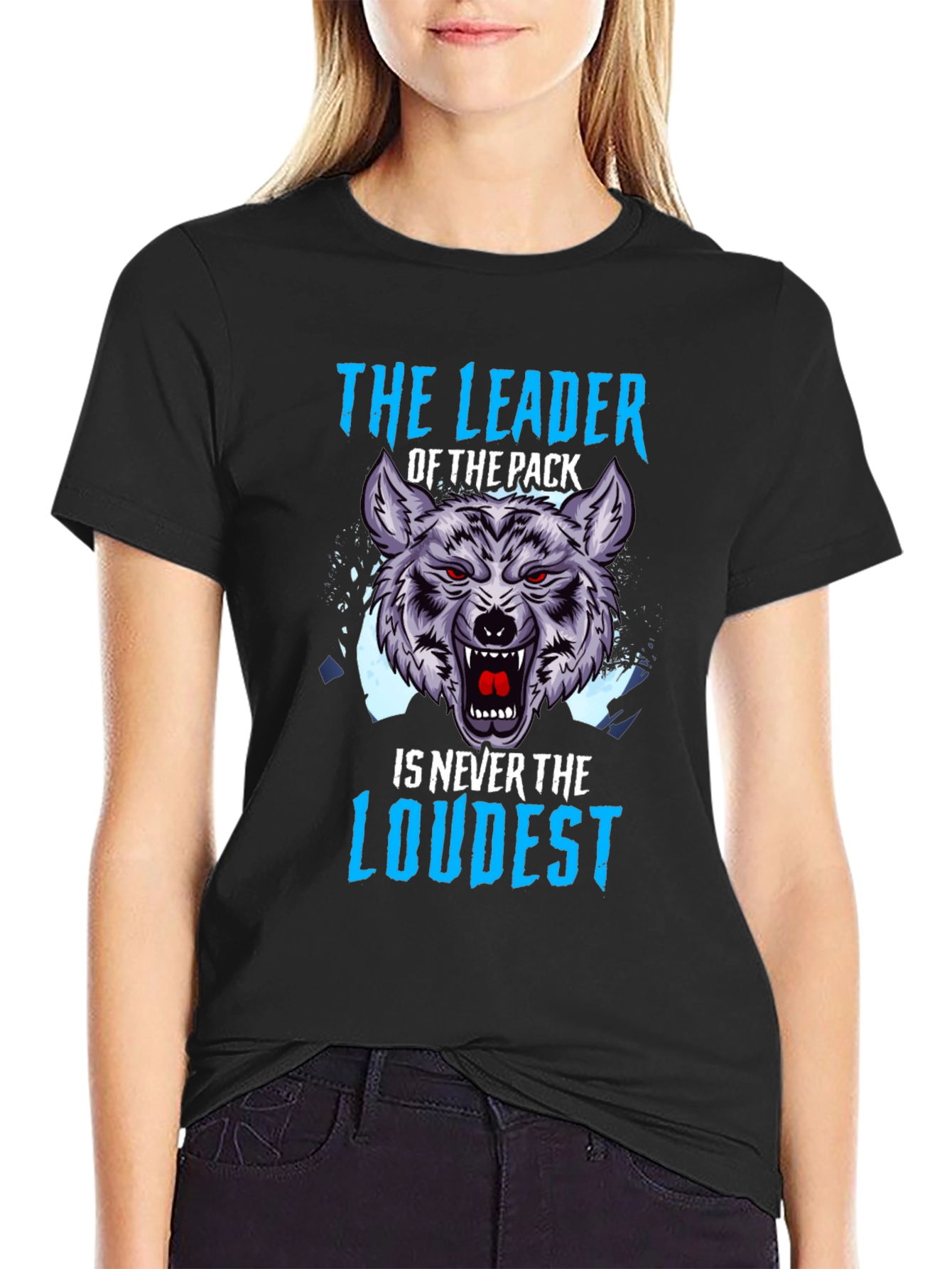 The Leader Wolf Graphic T-Shirt - Black