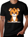 Cute Cartoon Tiger Graphic Tee