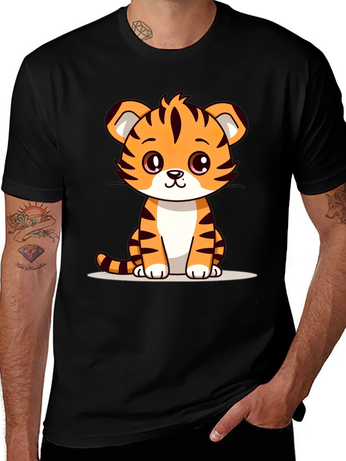 Cute Cartoon Tiger Graphic Tee