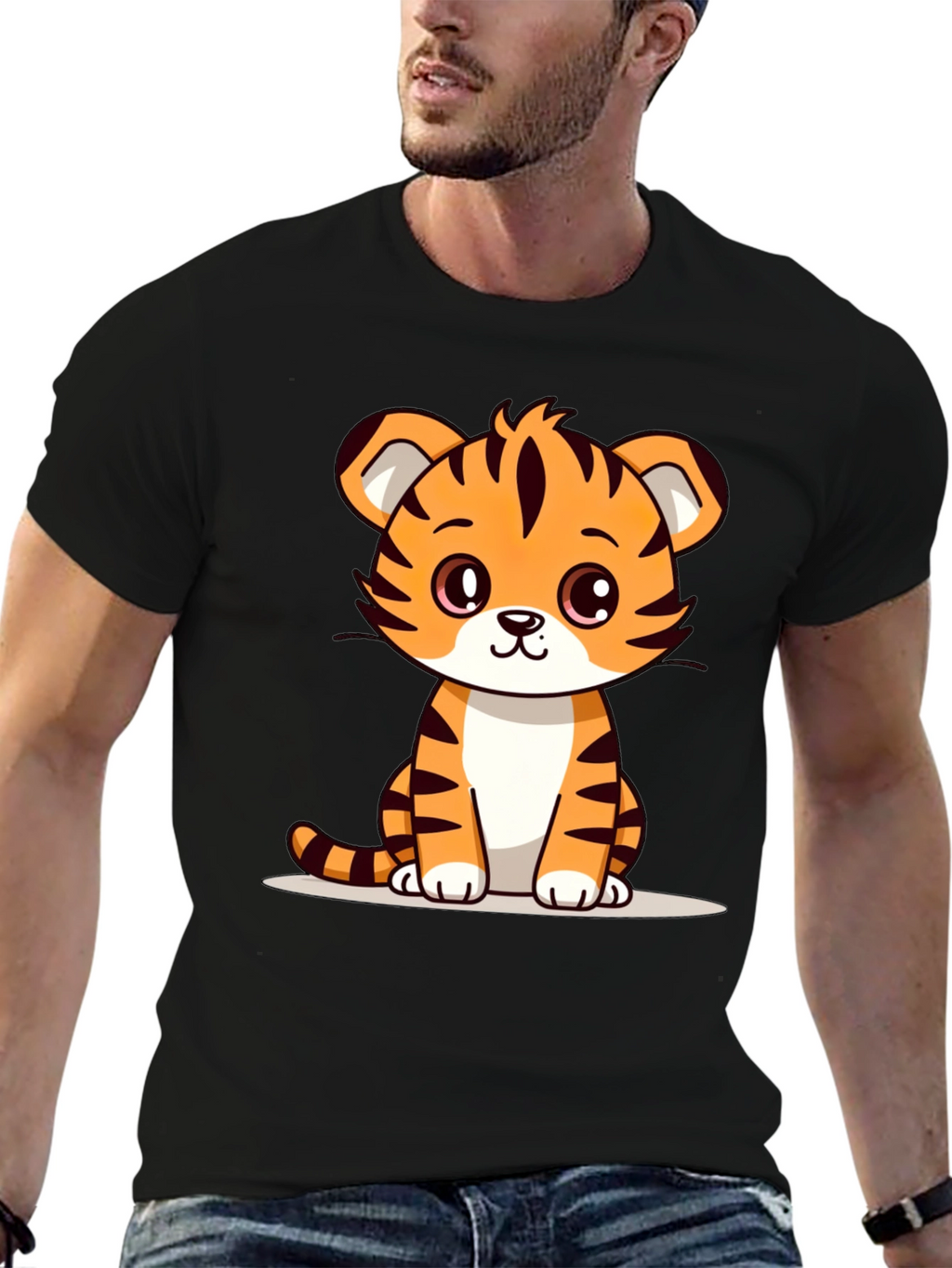 Cute Cartoon Tiger Graphic Tee