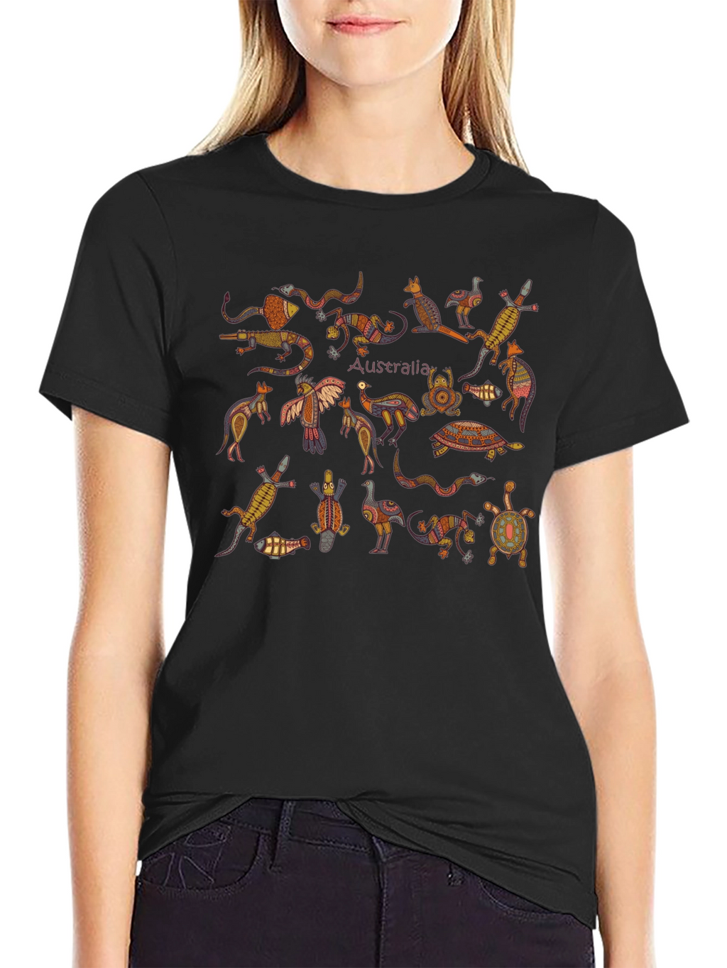 Australia Animals Graphic Tee - Black
