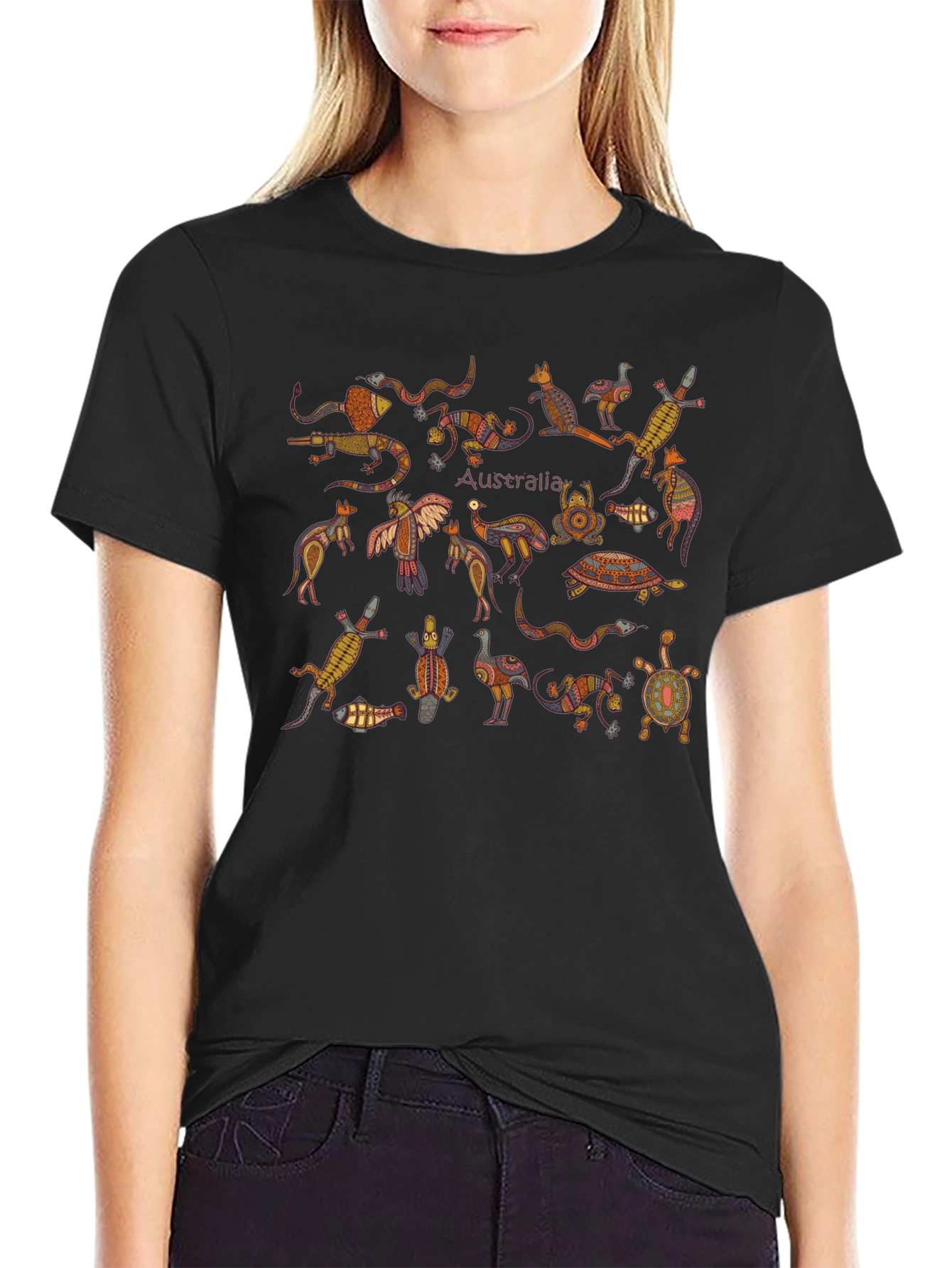 Australia Animals Graphic Tee - Black