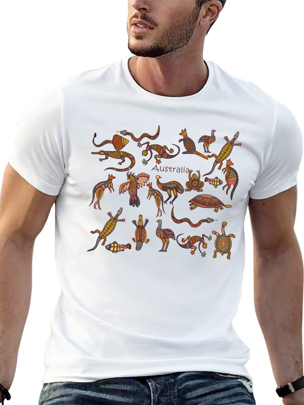 Australia Animals Graphic Tee - Black