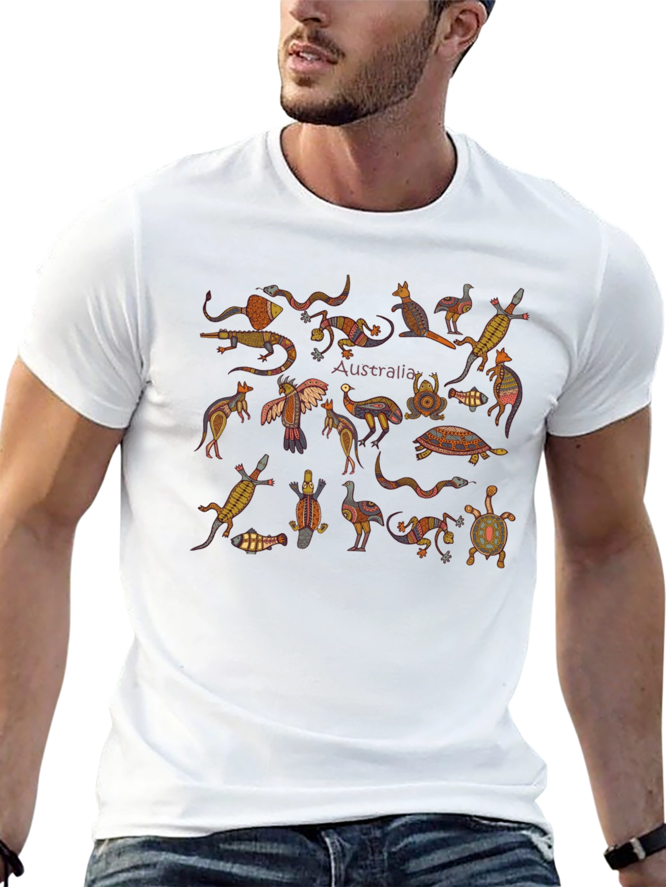 Australia Animals Graphic Tee - Black