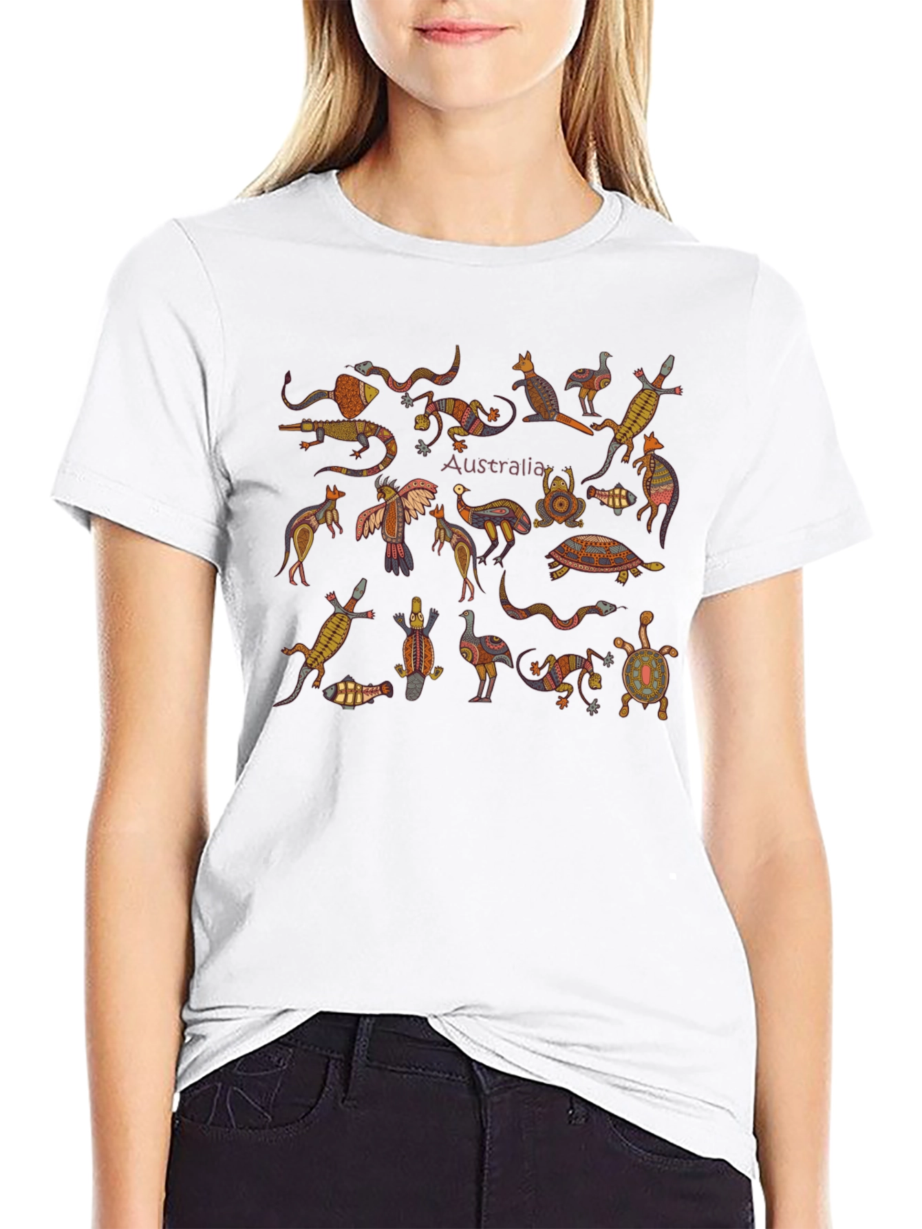 Australia Animals Graphic Tee - Black