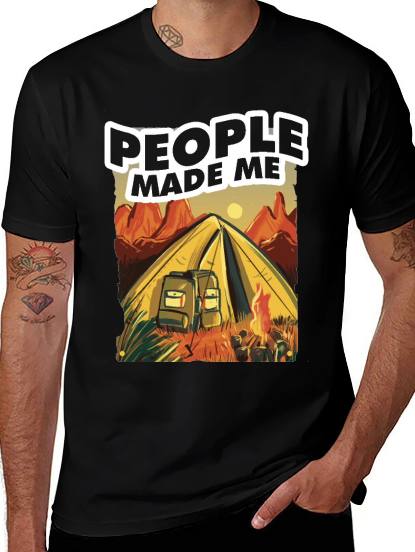Camping Graphic Tee - People Made Me Do It